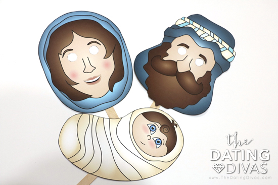 Mary, Joseph, and Baby Jesus Nativity Masks