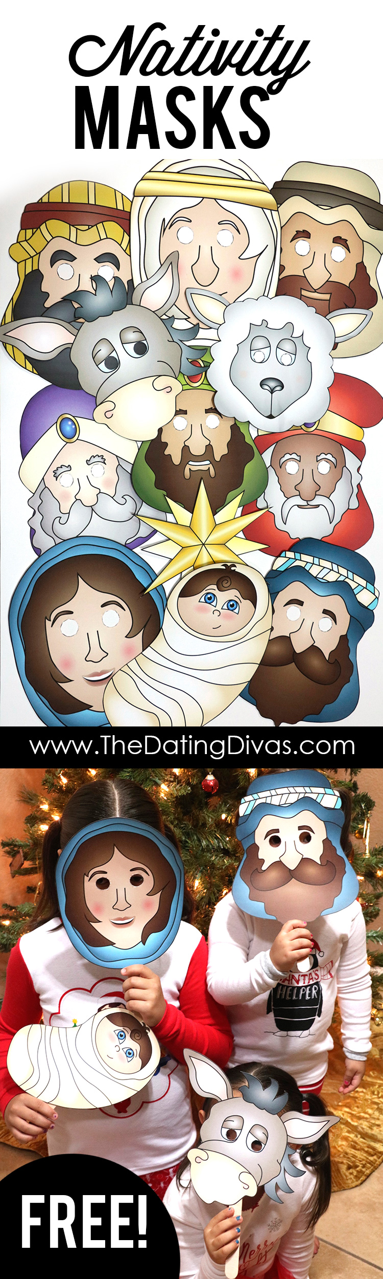 Free Printable Nativity Masks to Act Out the Nativity Story as a Family